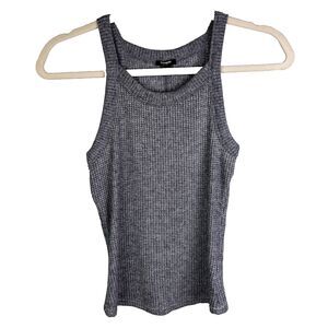 NWT Express Knit Tank Top w/ Metallic Silver Sparkle Sleeveless Sweater Shiny S